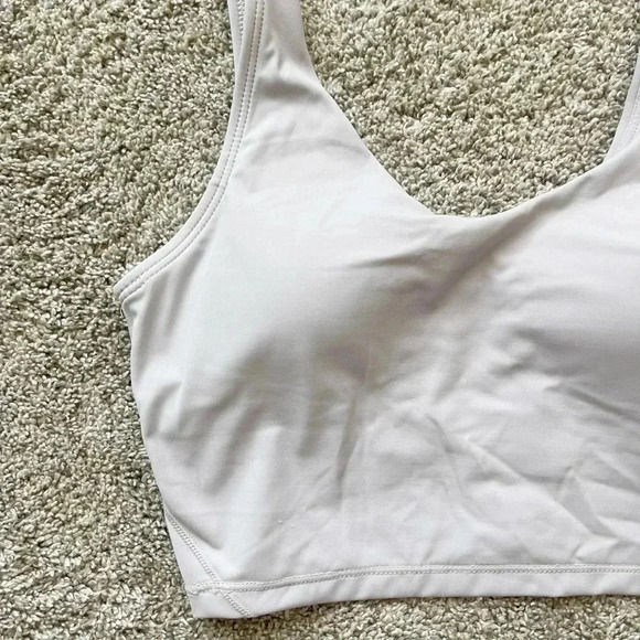 Womens Stretch Scoop Neck Sleeveless Padded Yoga Running Gym Crop Tank Medium - Picture 6 of 9